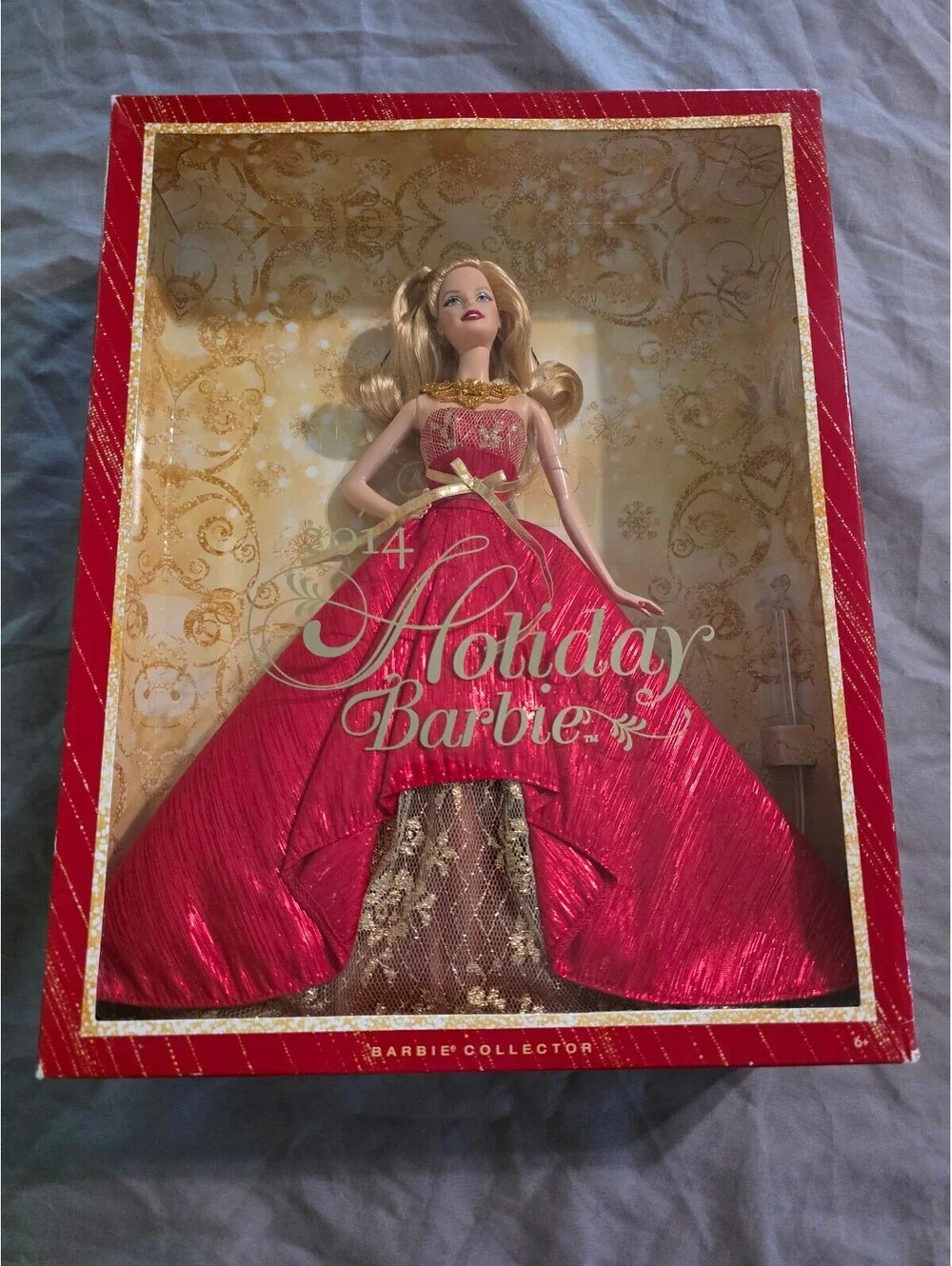 2014 Holiday Barbie Collector Doll in Red and Gold Gown